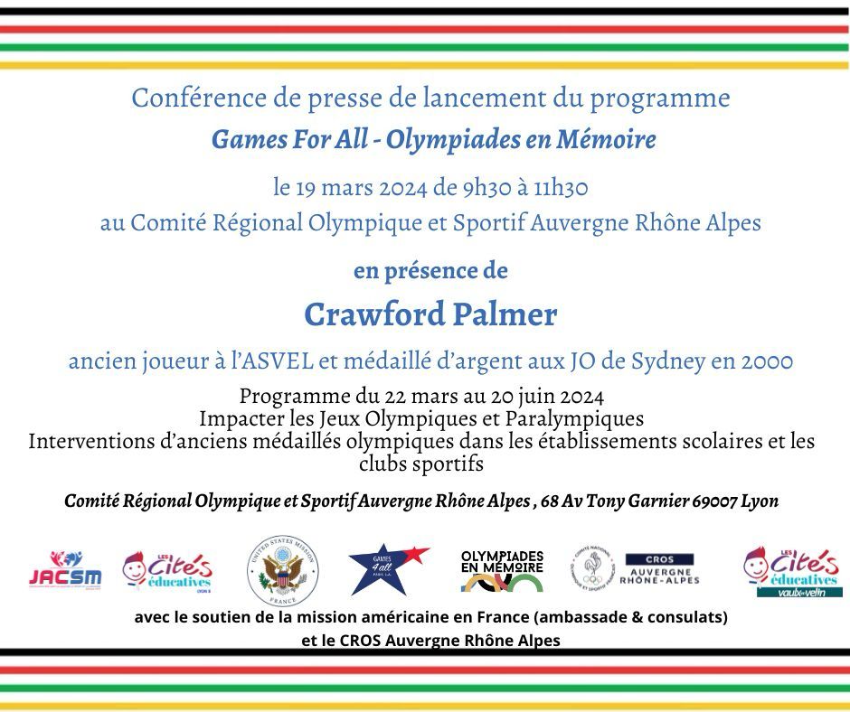 Conférence de presse de lancement du programme « Games for All »